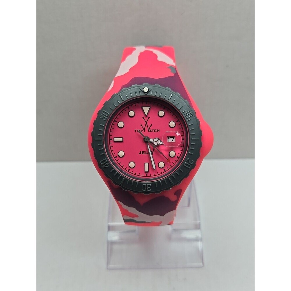 ToyWatch Jelly Army JYA03SY Pink Camo Silicone Quartz Womens Watch New Battery